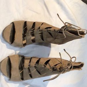 Tan wedged sandals Sam Edelman